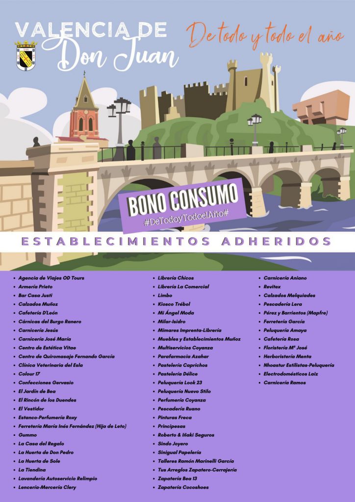 Ya disponible el Bono Consumo - Negocios locales - Ayuntamiento de Valencia de Juan
